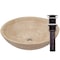 Novatto Beige Travertine Vessel Sink and Oil Rubbed Bronze Umbrella Drain NOSV-BTORB - alternate 1